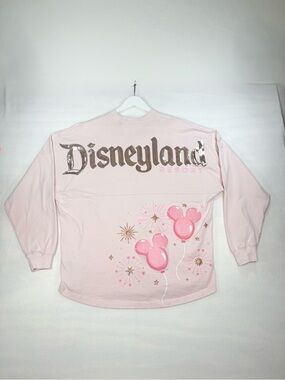 Disney Spirit Jersey Pink Disneyland Long Sleeve Shirt Sequin Balloon Large